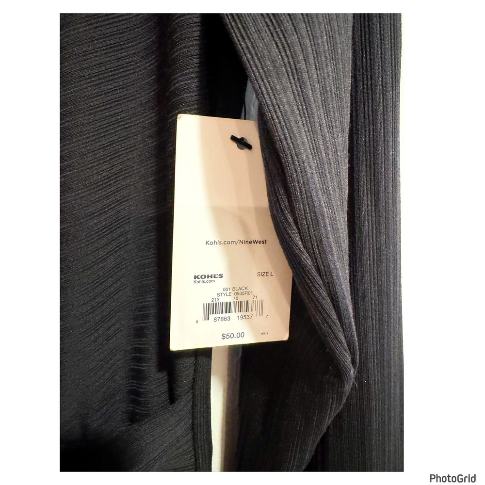 NWT Nine West Black Twist Front Dress Large Elevated Basic - Picture 5 of 5
